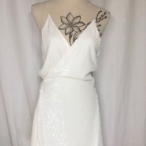 BNWT White Sequin Wrap Dress🌱